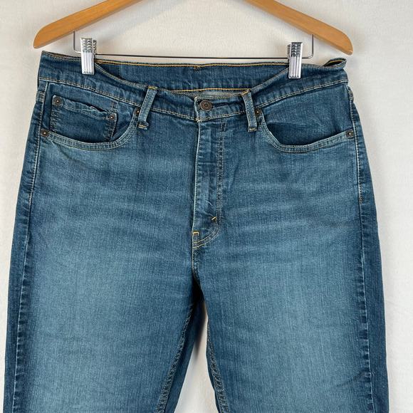 Levis 514 Jeans Mens 36x30 Blue Straight Mid Rise Dark Wash Denim - Picture 2 of 10